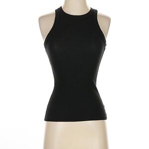 Wesley Womens Ribbed Sleeveless Pullover Tank Top Black Size Small
